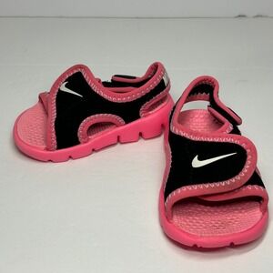 Nike Sunray Protect 2 Toddler Sandals‎ Pink Black White Hook & Loop Size 2C
